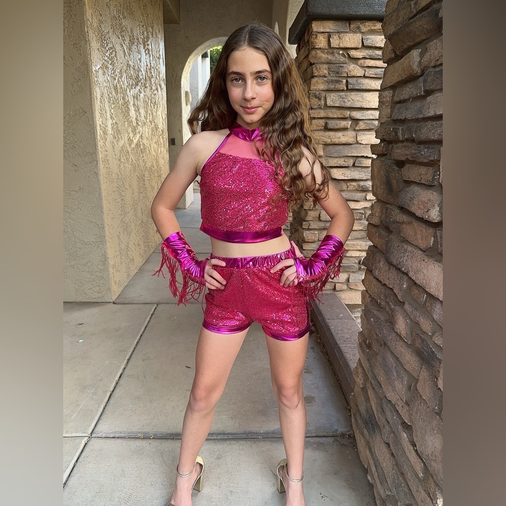 Sparkling Pink Dance Costume Set